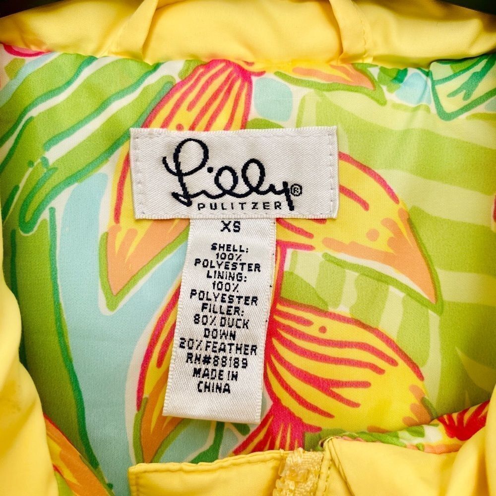 Bright Yellow Lilly Pulitzer Puffer Vest